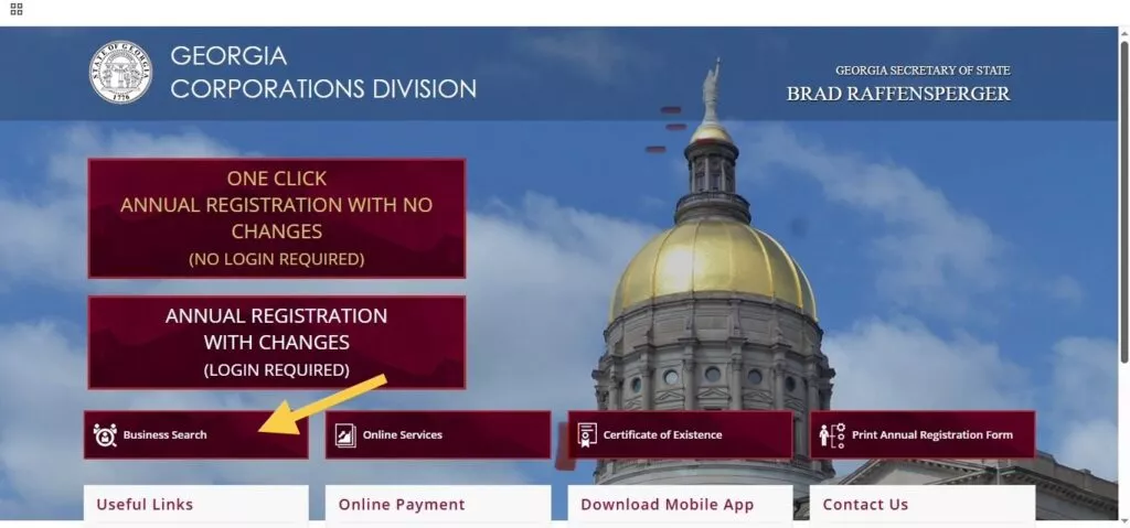 Step 1 Visit the Georgia Corporations Division Business Search Portal